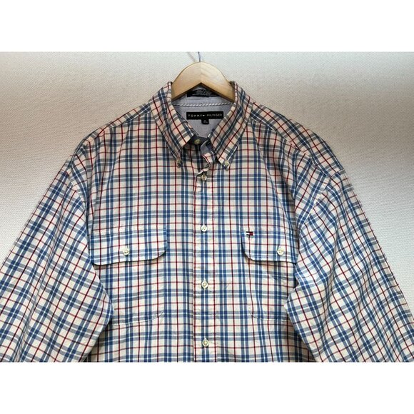 Tommy Hilfiger Men's Button Down Shirt Long Sleeve Size XL Multicolor Windowpane - Picture 4 of 12